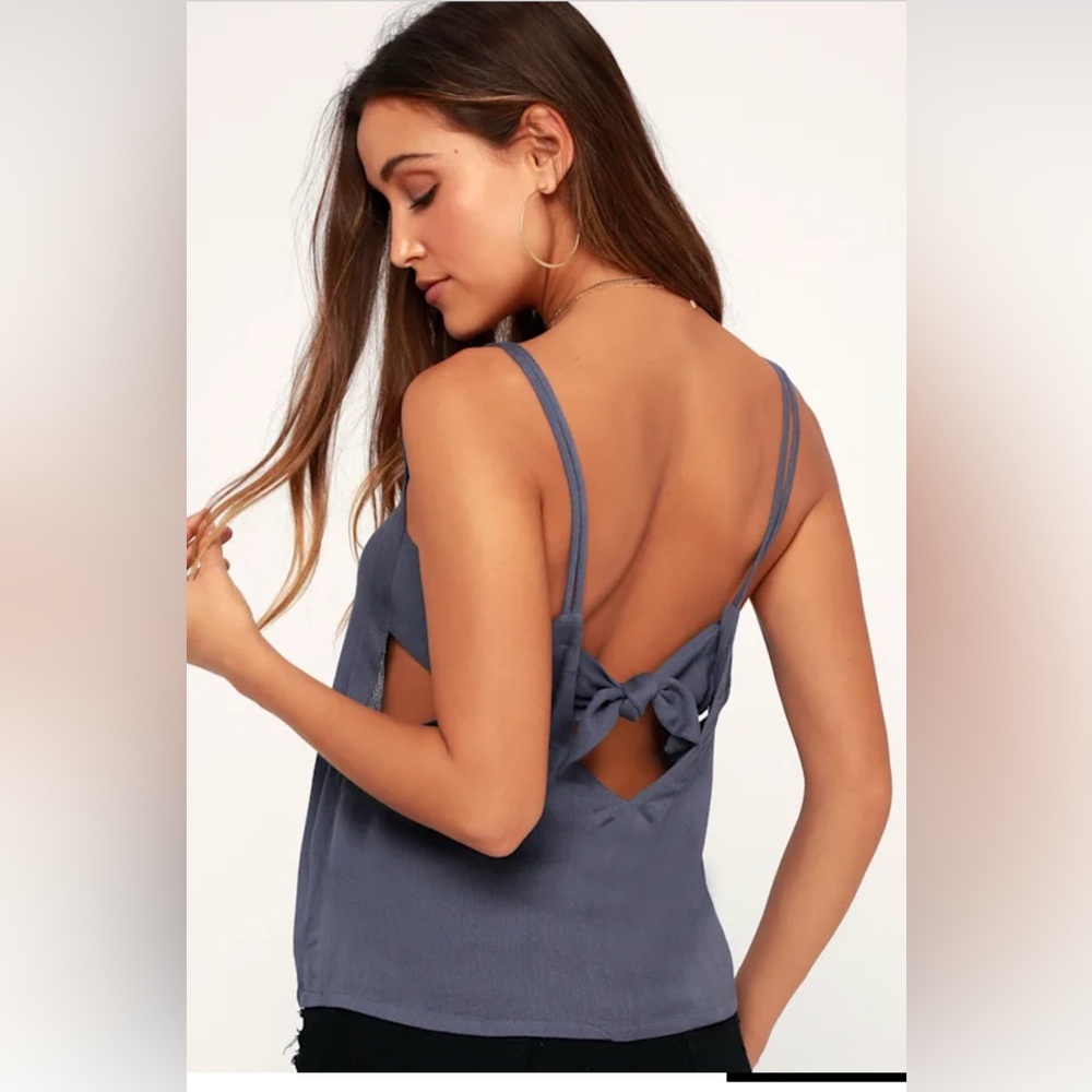 Lulus Adrift Denim Blue Tank